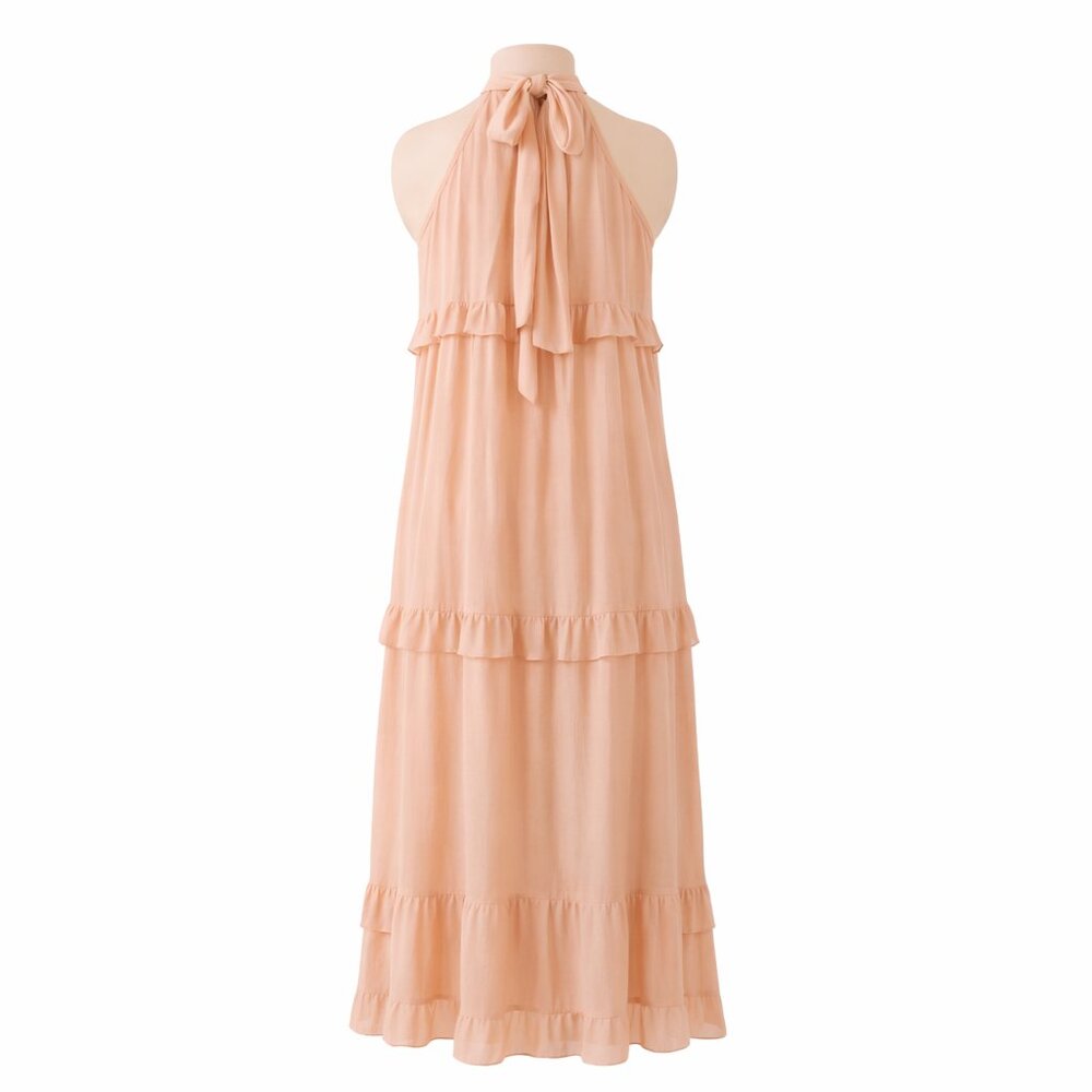 Entro NWT Blush Ruffle Halter Maxi Dress Boho M - Picture 3 of 16